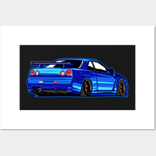 NISSAN skyline r34 gtr godzilla jdm japan paul walker fast and furious Posters and Art